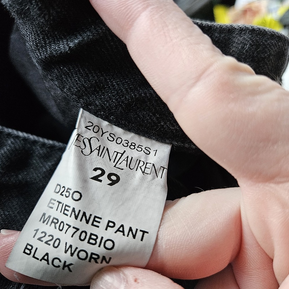 Saint Laurent Paris Men's Jeans Etienne Pant 29 Black Wash Denim Designer - Picture 5 of 9